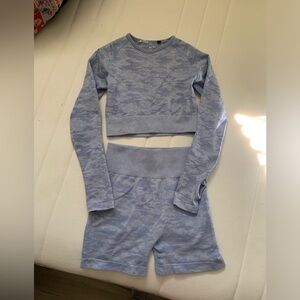 AYBL matching camo seamless set in blue